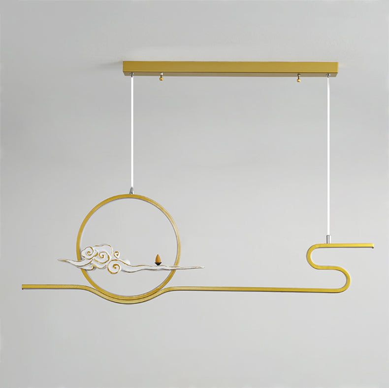 Linear Shape Island Lights Contemporary Style Metal 2 Light Pendant Lighting Fixtures