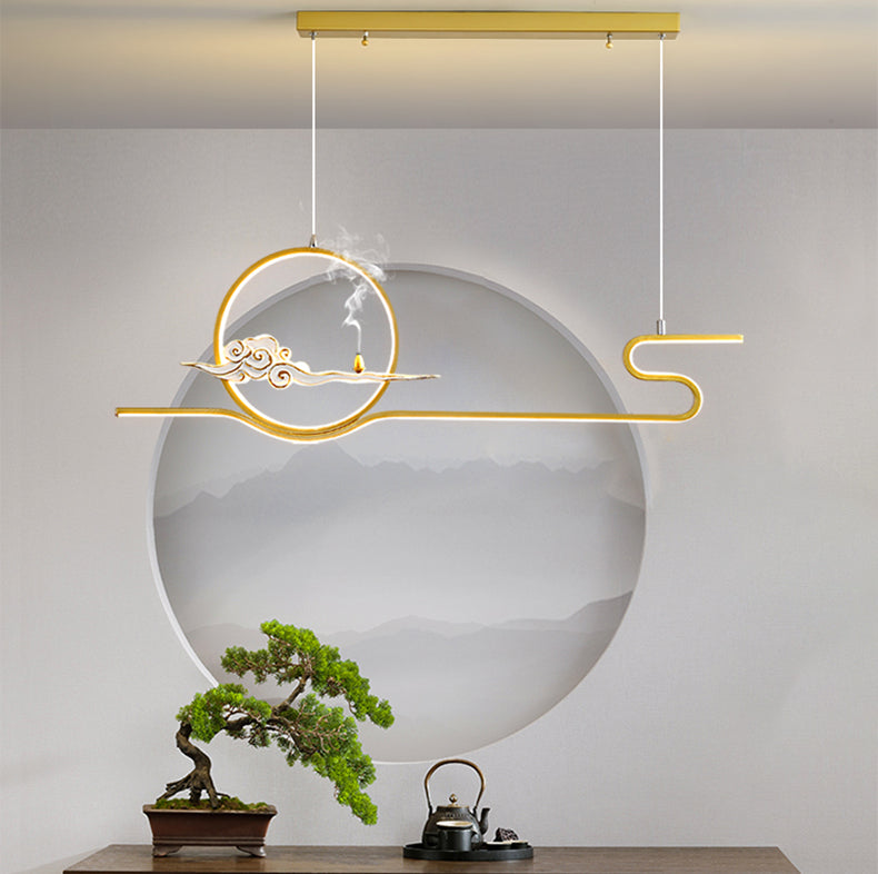 Linear Shape Island Lights Contemporary Style Metal 2 Light Pendant Lighting Fixtures