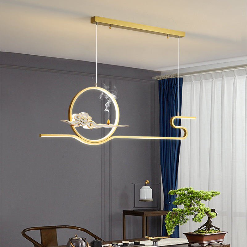 Luces de la isla de forma lineal Luces de estilo contemporáneo 2 accesorios de iluminación colgante de luz