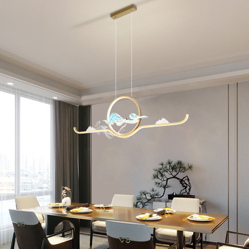 Luces de la isla de forma lineal Luces de estilo contemporáneo 2 accesorios de iluminación colgante de luz