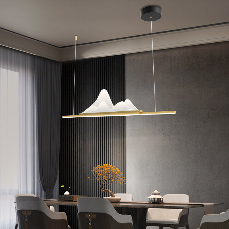 Iluminación de colgante de metal moderno Luz de colgante lineal de 1 luces