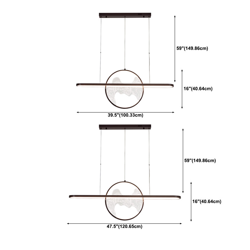 Modern Geometric Pendant Lighting Metal 2-Light Island Pendant Lights