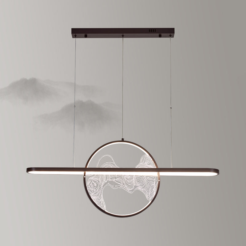 Modern Geometric Pendant Lighting Metal 2-Light Island Pendant Lights