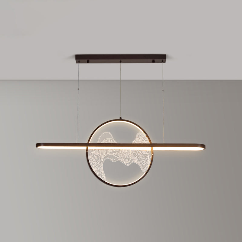 Modern Geometric Pendant Lighting Metal 2-Light Island Pendant Lights