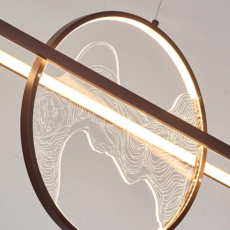 Modern Geometric Pendant Lighting Metal 2-Light Island Pendant Lights