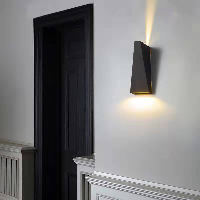 Sombra geométrica iluminación de pared de metal estilo moderno 2 luces luces de pared apliques