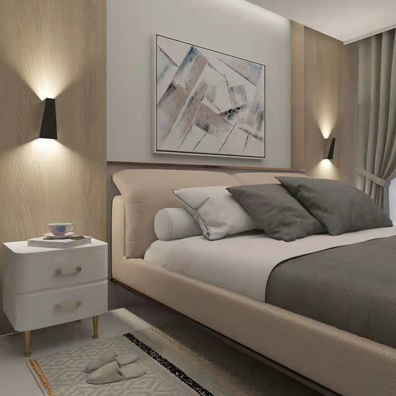 Sombra geométrica iluminación de pared de metal estilo moderno 2 luces luces de pared apliques