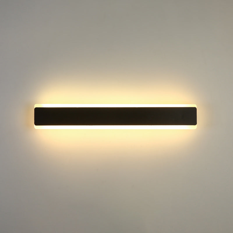 Linear Shade Metal Wall Sconce Modern Style Single Light Wall Mount Light