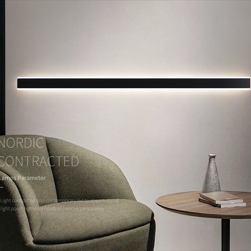 Linear Shade Metal Wall Sconce Modern Style Single Light Wall Mount Light