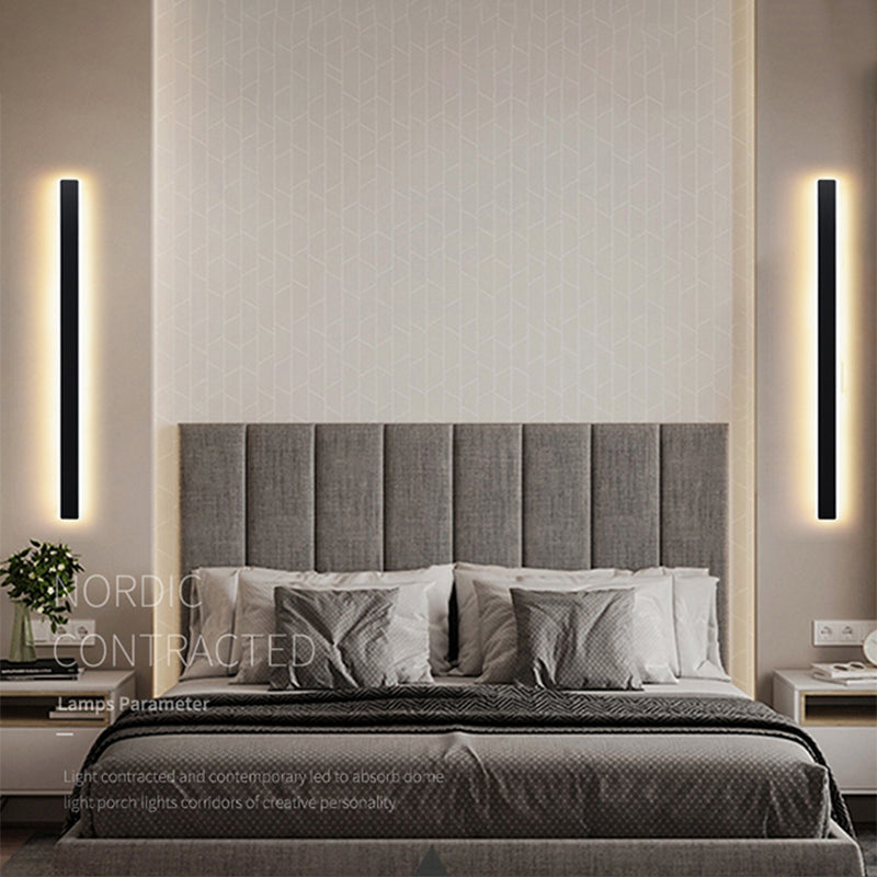 Linear Shade Metal Wall Sconce Modern Style Single Light Wall Mount Light