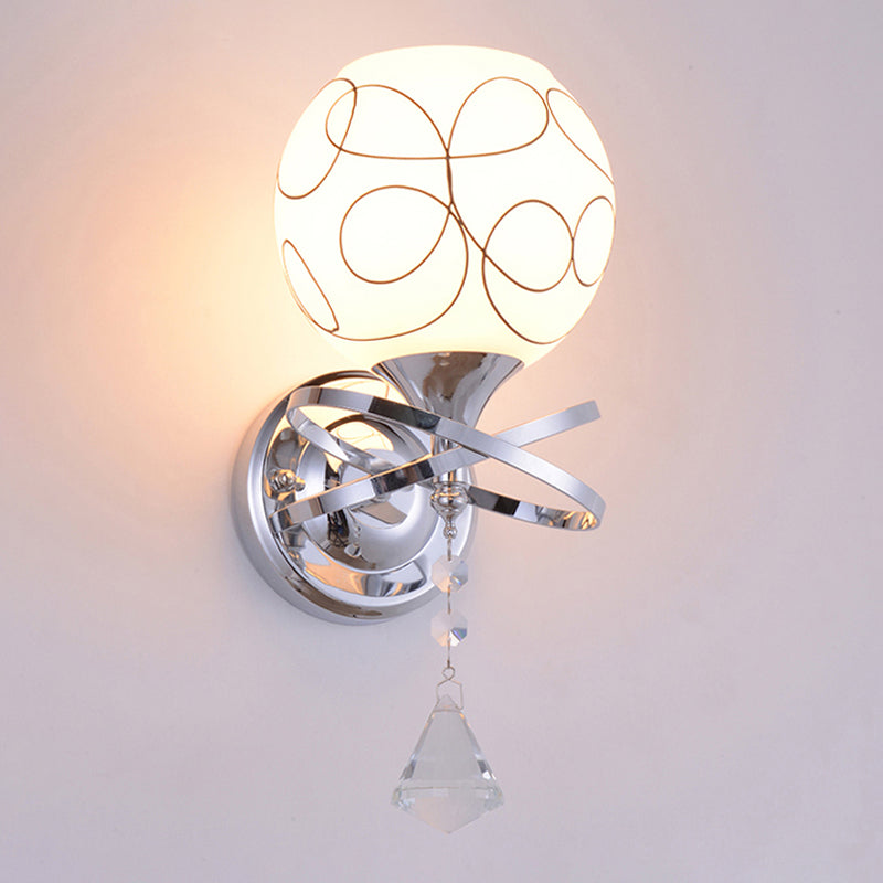Multi Lights Ball Wall Mounted Light Fixture Modern Style Glass Wall Sconce Lights