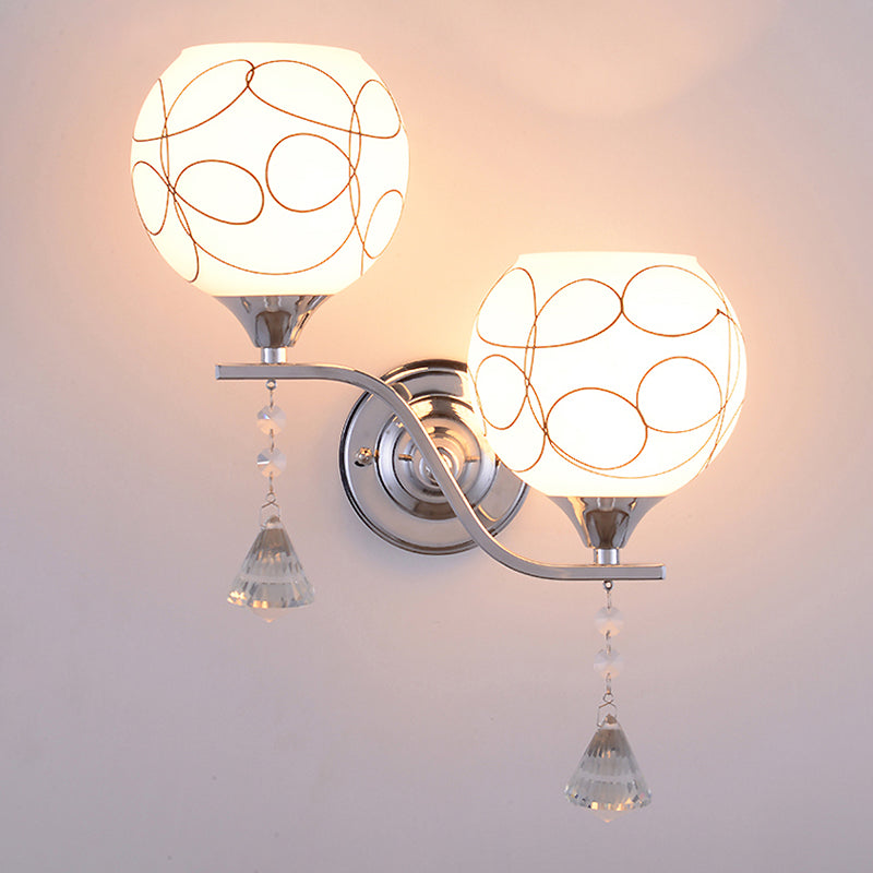 Multi Lights Ball Wall Mounted Light Fixture Modern Style Glass Wall Sconce Lights