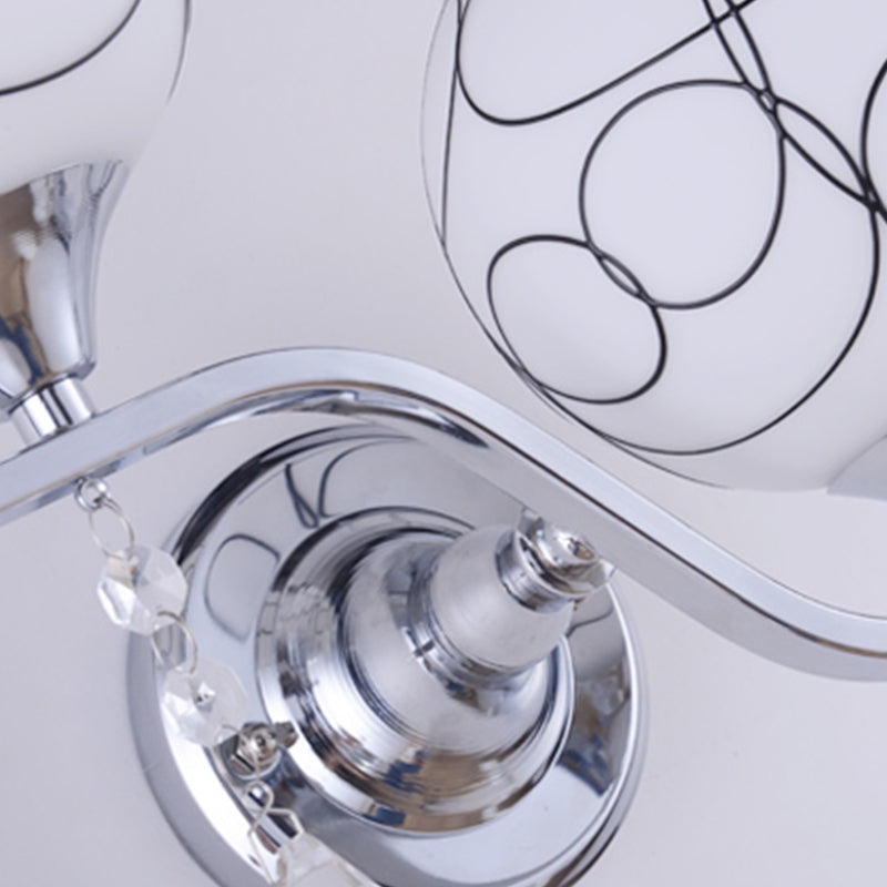 Multi Lights Ball Wall Mounted Light Fixture Modern Style Glass Wall Sconce Lights