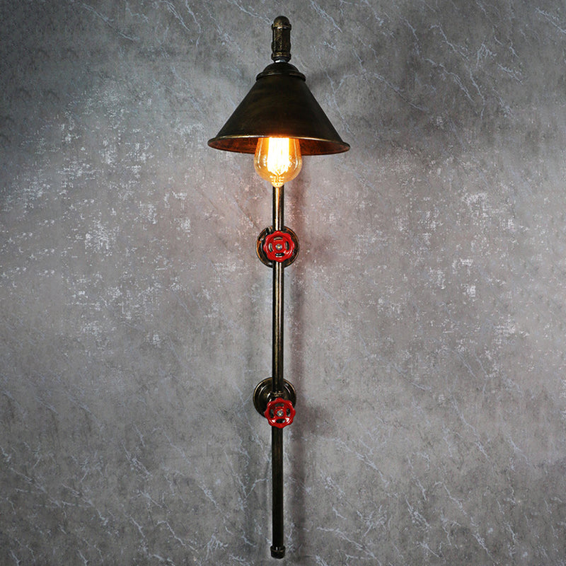 1 Lampada montata a parete di cono leggero in stile industriale in metallo sconce