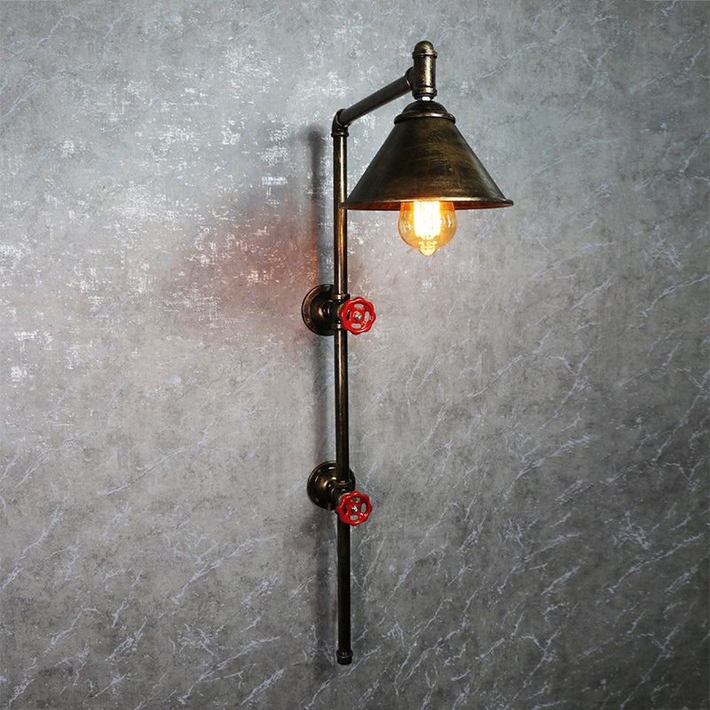 1 Lampada montata a parete di cono leggero in stile industriale in metallo sconce