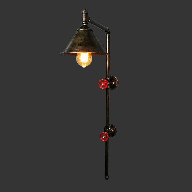 1 Lampada montata a parete di cono leggero in stile industriale in metallo sconce