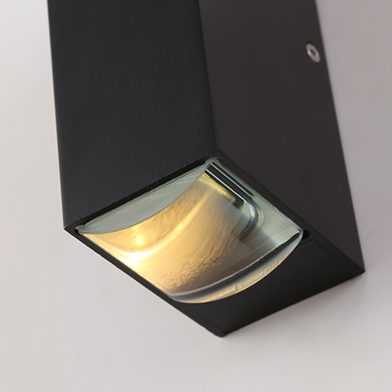 Moderner Stil quadratischer Schatten Wandleuchte Metal 2 Leuchten Wandmontage Beleuchtung in Schwarz