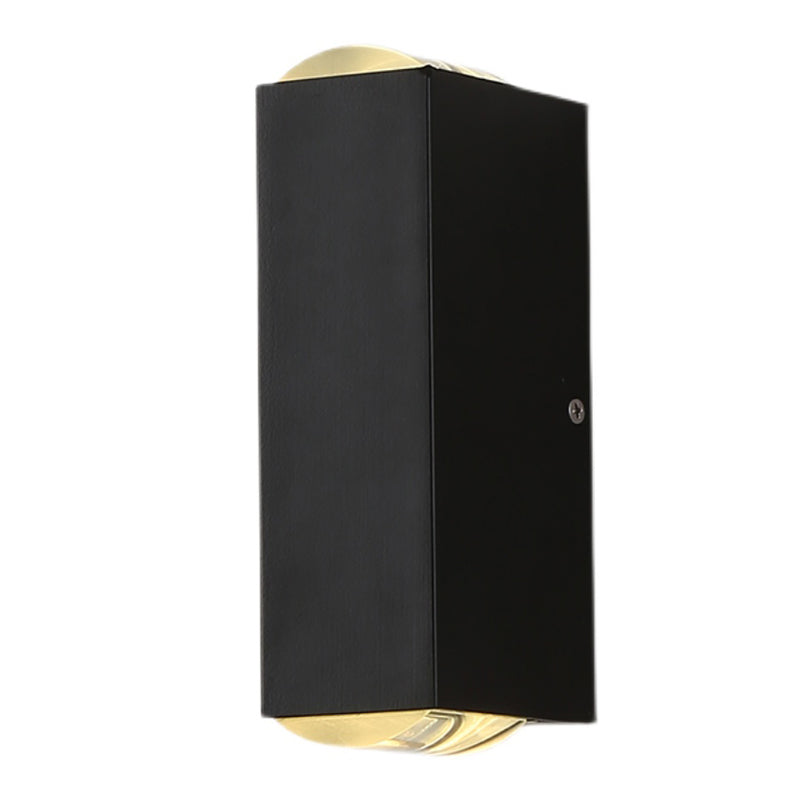 Moderner Stil quadratischer Schatten Wandleuchte Metal 2 Leuchten Wandmontage Beleuchtung in Schwarz
