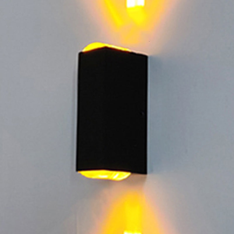 Moderner Stil quadratischer Schatten Wandleuchte Metal 2 Leuchten Wandmontage Beleuchtung in Schwarz