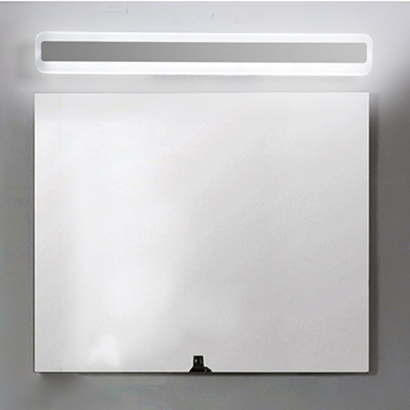 Metal Linear Shade Wall Sconce Modern Style 1-Light Mirror Wall Lighting Fixture in White
