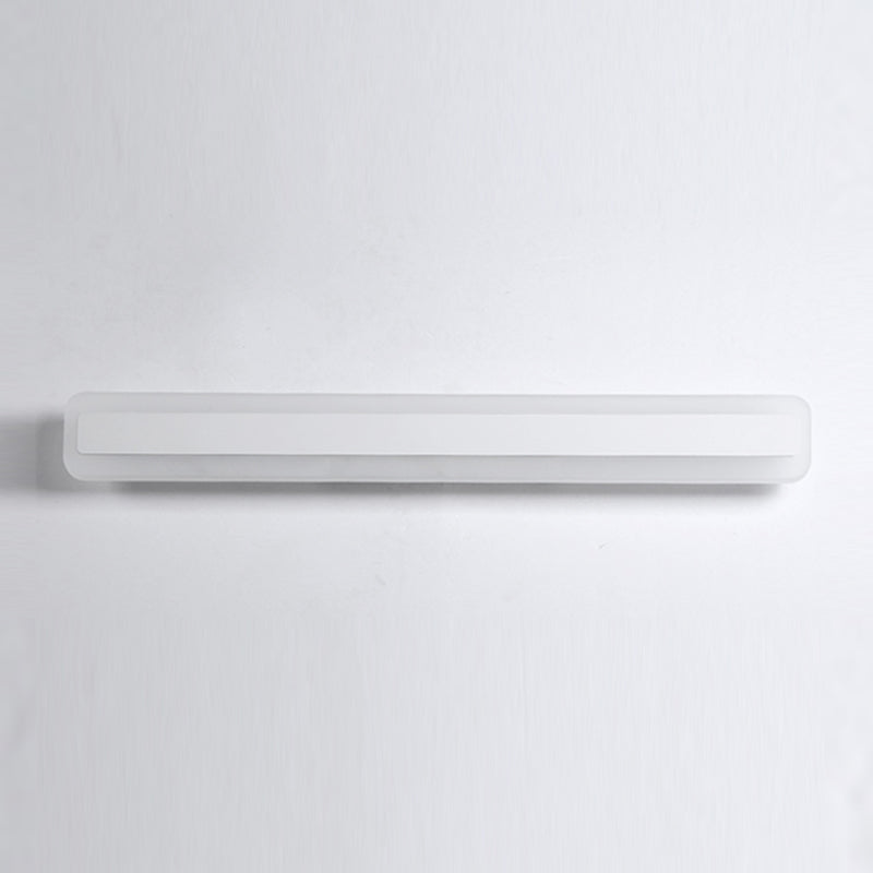 Metal Linear Shade Wall Sconce Modern Style 1-Light Mirror Wall Lighting Fixture in White