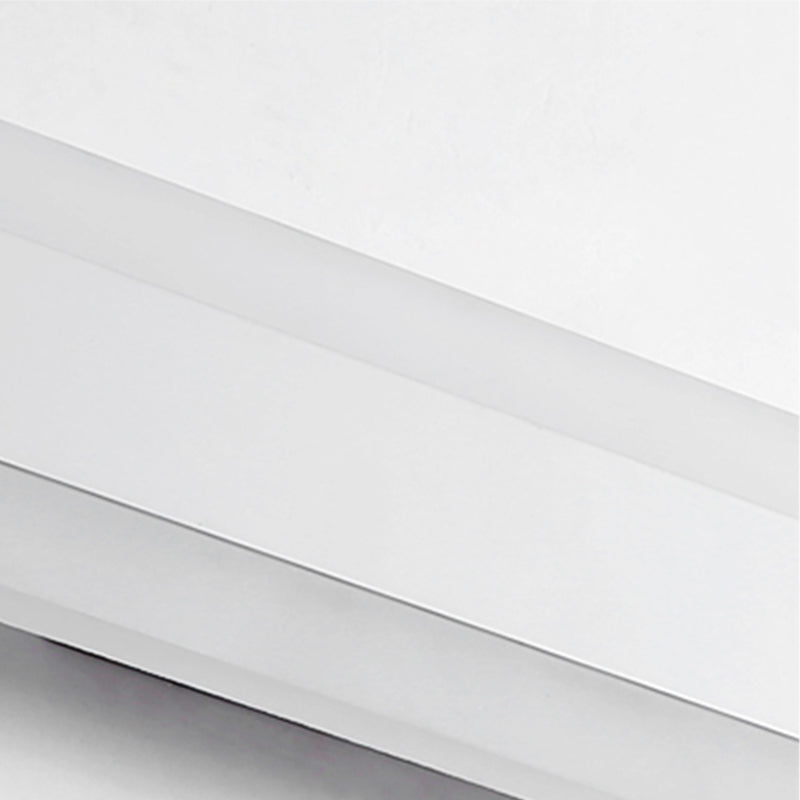 Metal Linear Shade Wall Sconce Modern Style 1-Light Mirror Wall Lighting Fixture in White