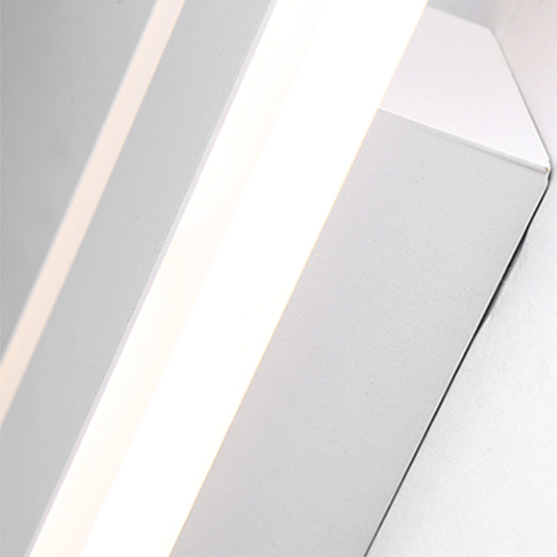 Metal Linear Shade Wall Sconce Modern Style 1-Light Mirror Wall Lighting Fixture in White
