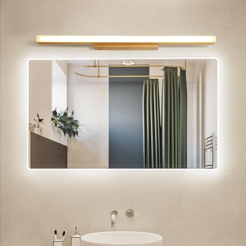 Wood Linear Vanity Wall Sconce Modern Style 1 Light Vanity Lighting Fixtures