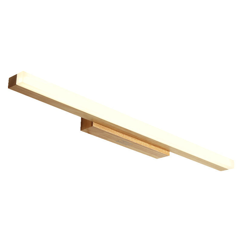 Wood Linear Vanity Wall Sconce Modern Style 1 Light Vanity Lighting Fixtures