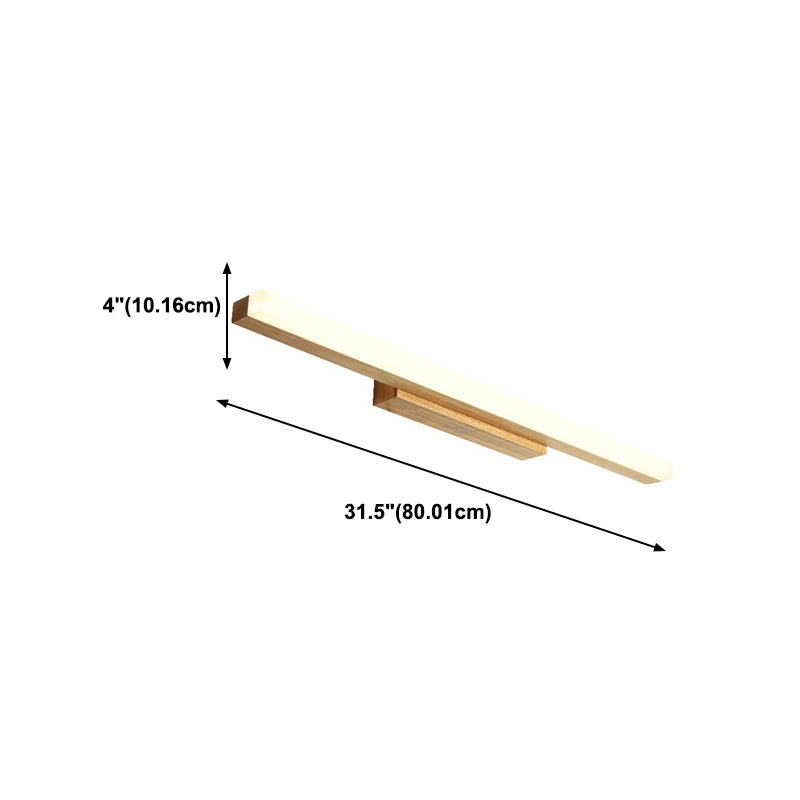 Wood Linear Vanity Wall Sconce Modern Style 1 Light Vanity Lighting Fixtures
