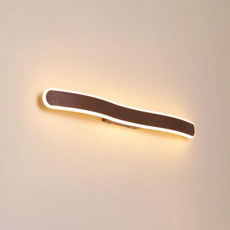 Metal Thin Vanity Wall Sconce Modern Style 1 Light Vanity Lighting Fixtures in Brown