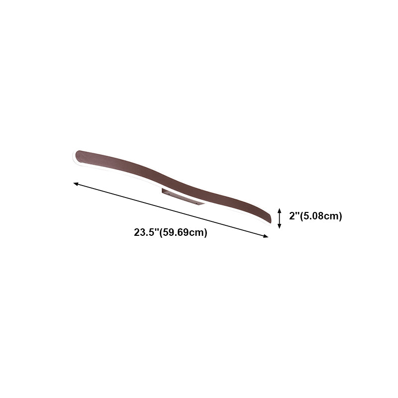 Metal Thin Vanity Wall Sconce Modern Style 1 Light Vanity Lighting Fixtures in Brown