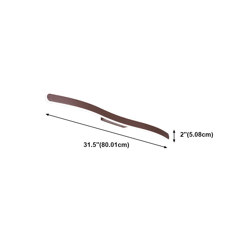Metal Thin Vanity Wall Sconce Modern Style 1 Light Vanity Lighting Fixtures in Brown