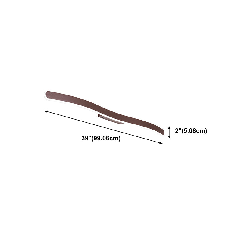 Metal Thin Vanity Wall Sconce Modern Style 1 Light Vanity Lighting Fixtures in Brown