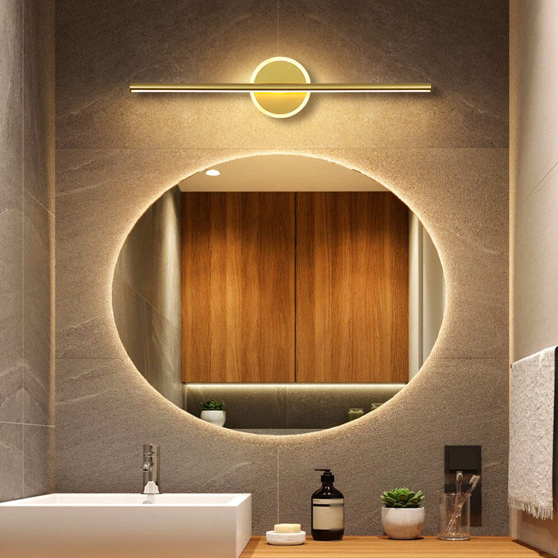 Metal Linear Vanity Wall Sconce Modern Style 1 Light Vanity Lighting Fixtures in Gold