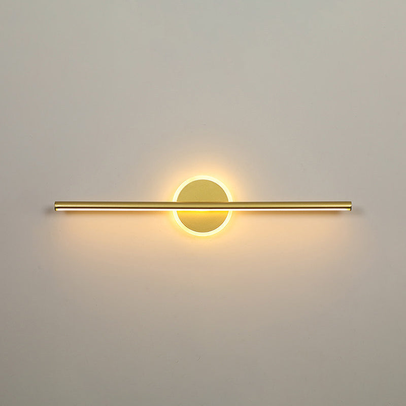 Metal Linear Vanity Wall Sconce Modern Style 1 Light Vanity Lighting Fixtures in Gold