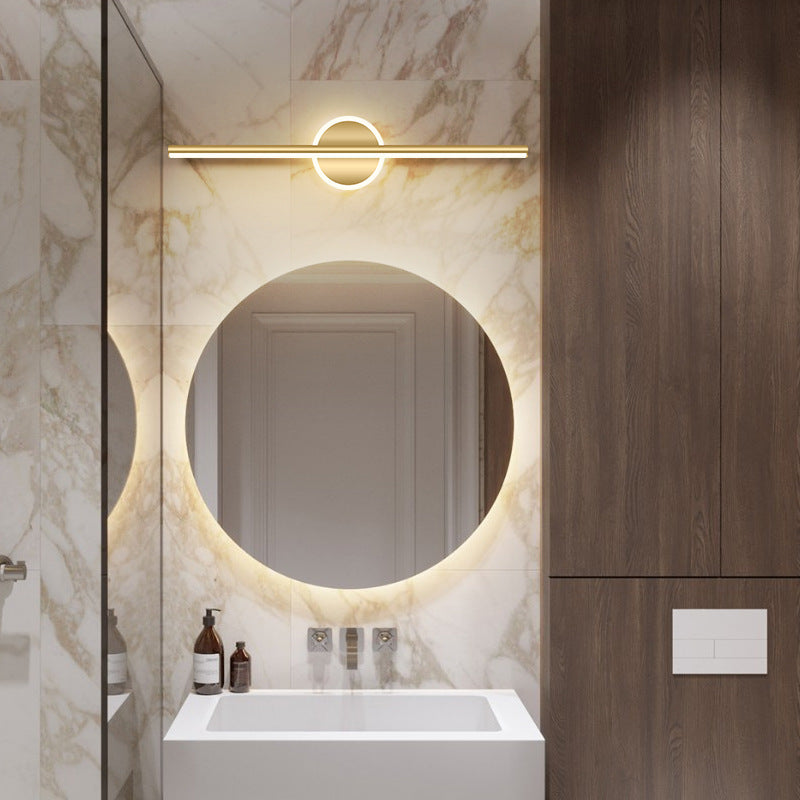 Metal Linear Vanity Wall Sconce Modern Style 1 Light Vanity Lighting Fixtures in Gold