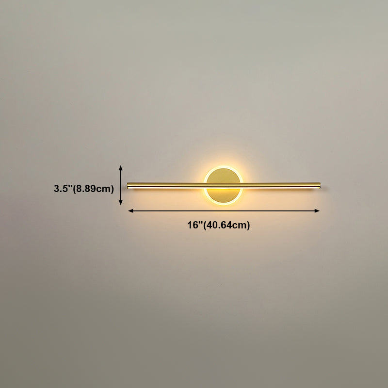 Metal Linear Vanity Wall Sconce Modern Style 1 Light Vanity Lighting Fixtures in Gold