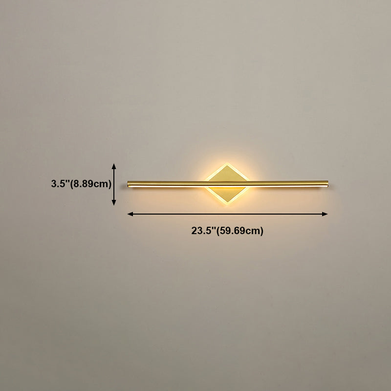 Metal Linear Vanity Wall Sconce Modern Style 1 Light Vanity Lighting Fixtures in Gold