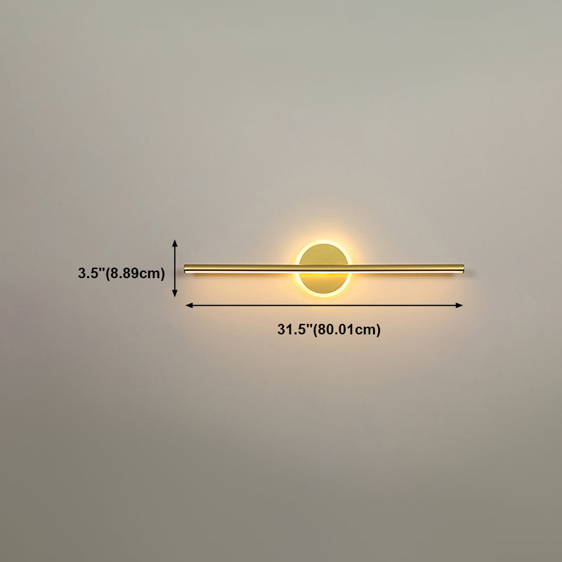 Metal Linear Vanity Wall Sconce Modern Style 1 Light Vanity Lighting Fixtures in Gold