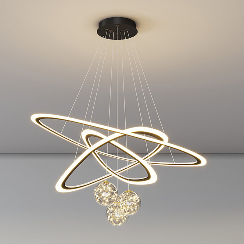 Multi Lights Pendant Chandelier Modern Style Glass Hanging Lamps