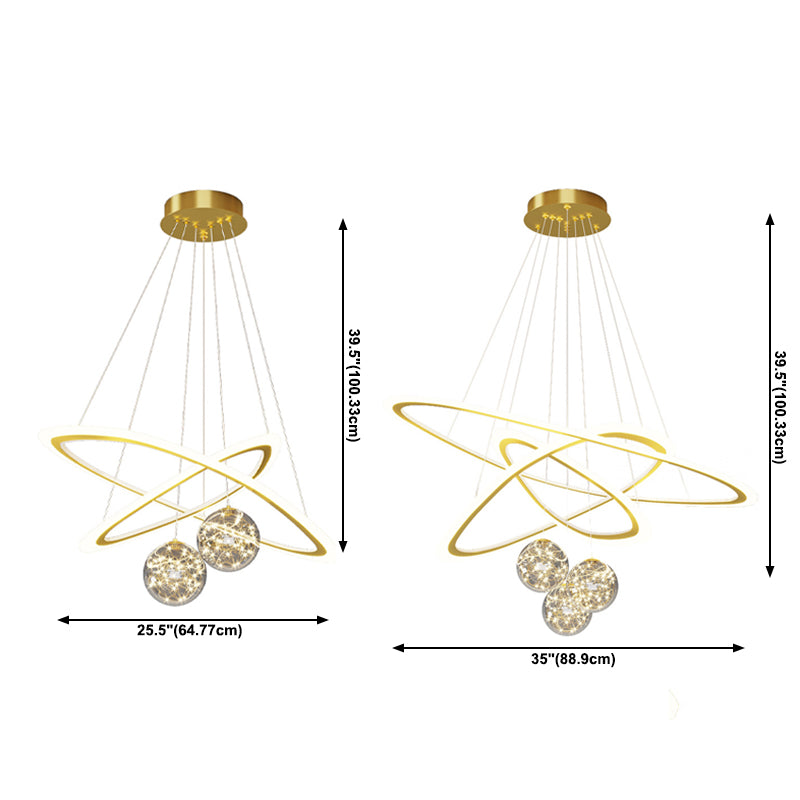 Multi Lights Pendant Chandelier Modern Style Glass Hanging Lamps