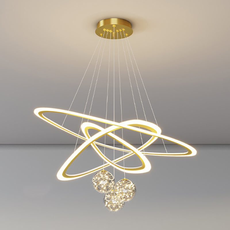 Multi Lights Pendant Chandelier Modern Style Glass Hanging Lamps