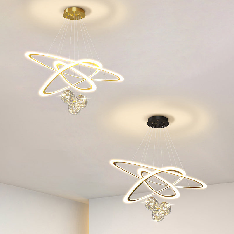 Multi Lights Pendant Chandelier Modern Style Glass Hanging Lamps