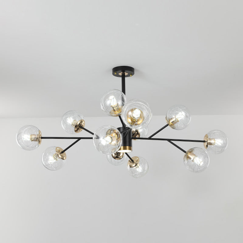 Contemporary Sphere Chandelier Lights Glass Chandelier Pendant Light in Black
