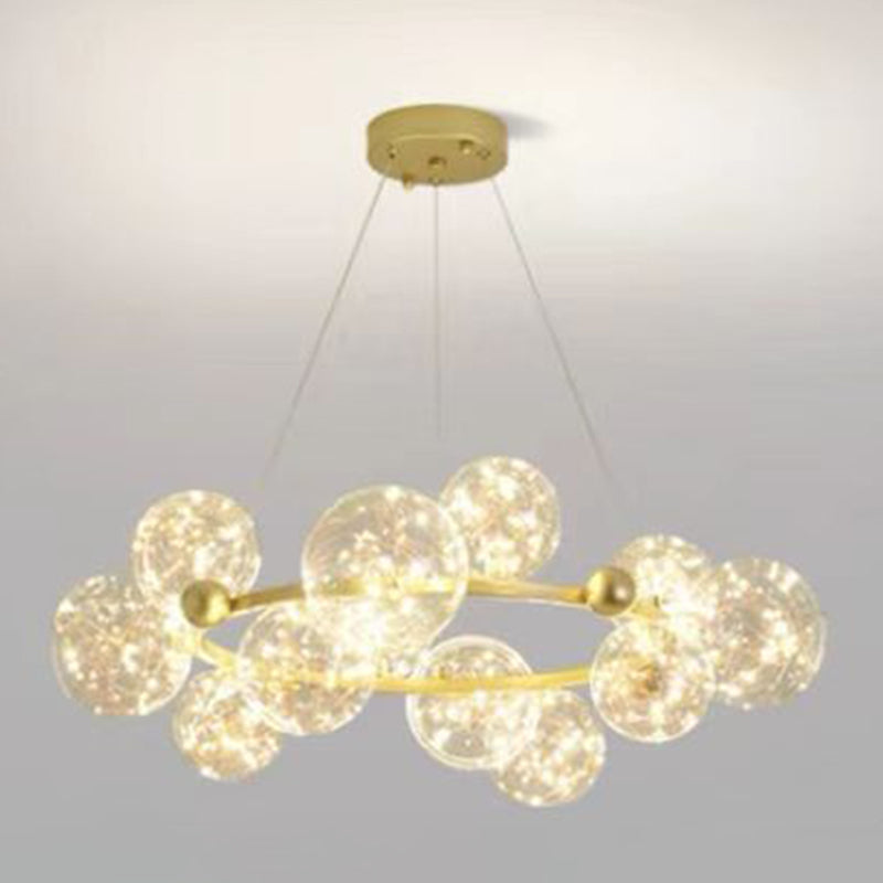 Multi Lights Ball Pendant Chandelier Modern Style Glass Hanging Lamps