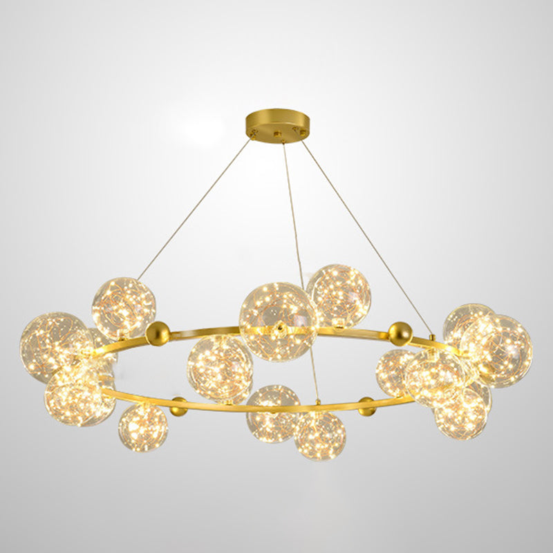 Multi Lights Ball Pendant Chandelier Modern Style Glass Hanging Lamps