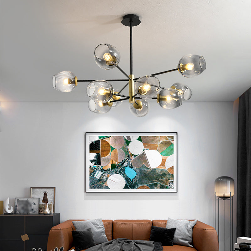 Modern Jar-Shaped Chandelier Lights Glass Chandelier Light Fixture for Living Room