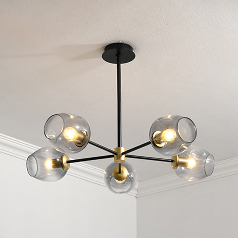 Modern Jar-Shaped Chandelier Lights Glass Chandelier Light Fixture for Living Room