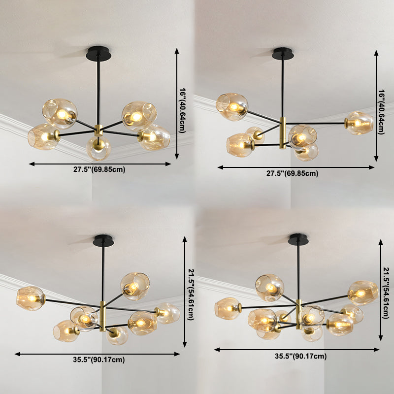 Modern Jar-Shaped Chandelier Lights Glass Chandelier Light Fixture for Living Room